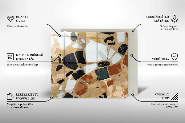 Stenska zaščitna plošča za štedilnik Plošča z okrasnimi kamni