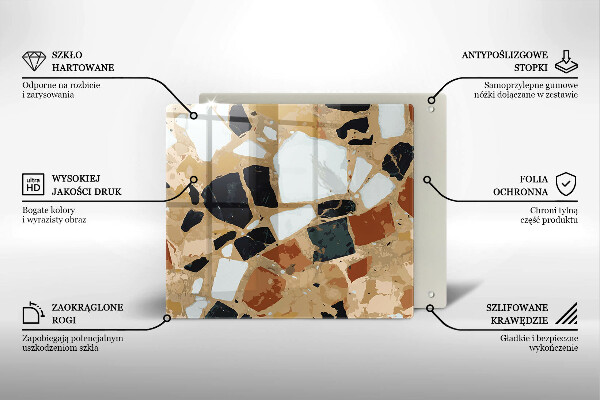 Stenska zaščitna plošča za štedilnik Plošča z okrasnimi kamni