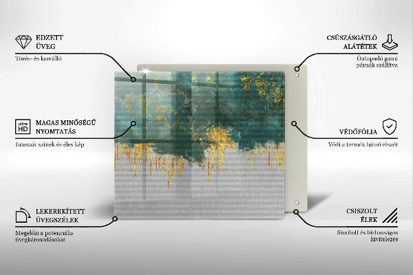 Zaščitna plošča za štedilnik Abstrakcija z zlatom