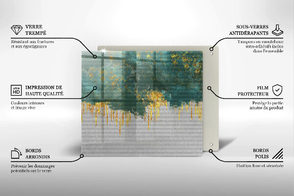 Zaščitna plošča za štedilnik Abstrakcija z zlatom