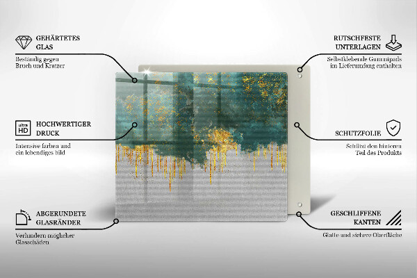 Zaščitna plošča za štedilnik Abstrakcija z zlatom