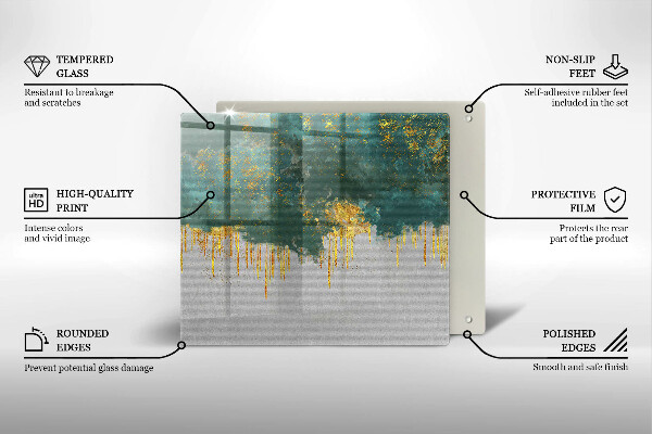 Zaščitna plošča za štedilnik Abstrakcija z zlatom