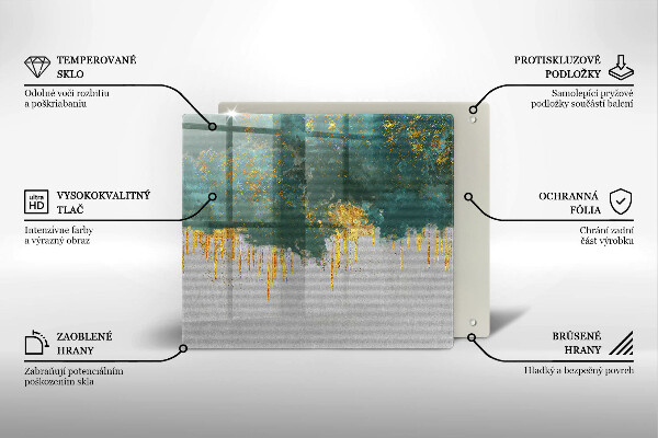 Zaščitna plošča za štedilnik Abstrakcija z zlatom