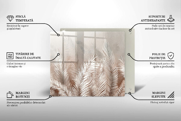 Zaščitna plošča za štedilnik Boho rastlinski listi