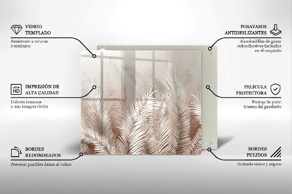 Zaščitna plošča za štedilnik Boho rastlinski listi