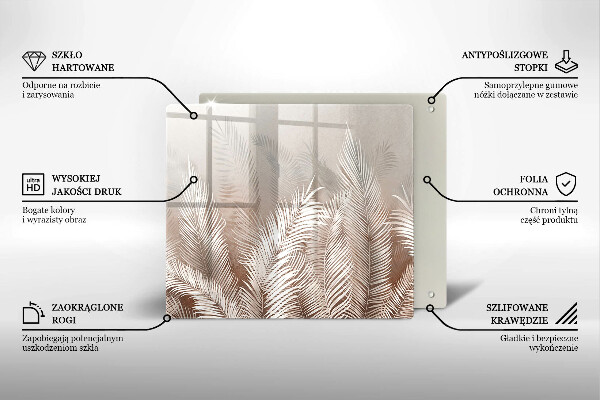 Zaščitna plošča za štedilnik Boho rastlinski listi