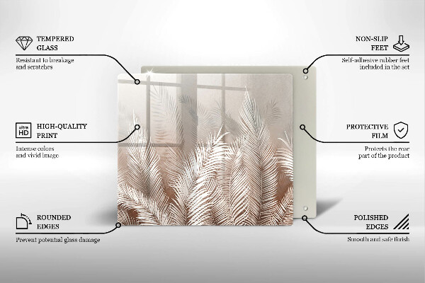 Zaščitna plošča za štedilnik Boho rastlinski listi