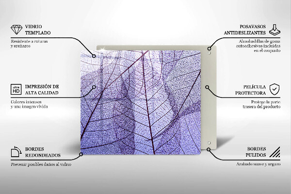 Zaščitna plošča za štedilnik Listi z žilami