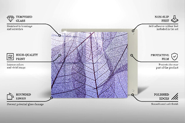 Zaščitna plošča za štedilnik Listi z žilami