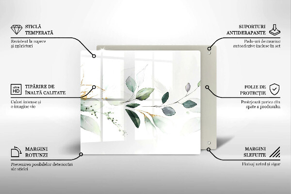 Zaščitna plošča za štedilnik Akvarelni listi