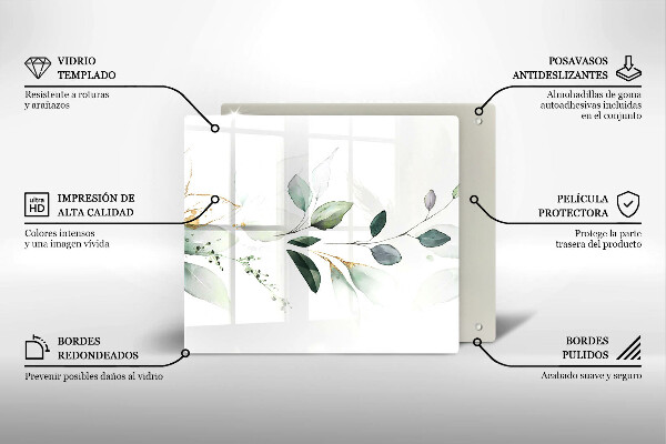 Zaščitna plošča za štedilnik Akvarelni listi