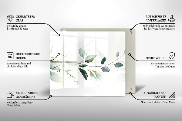 Zaščitna plošča za štedilnik Akvarelni listi