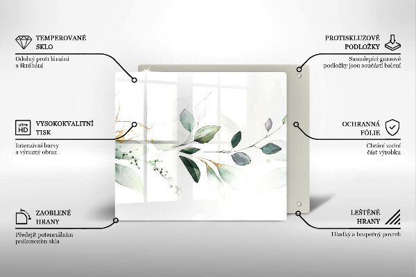 Zaščitna plošča za štedilnik Akvarelni listi
