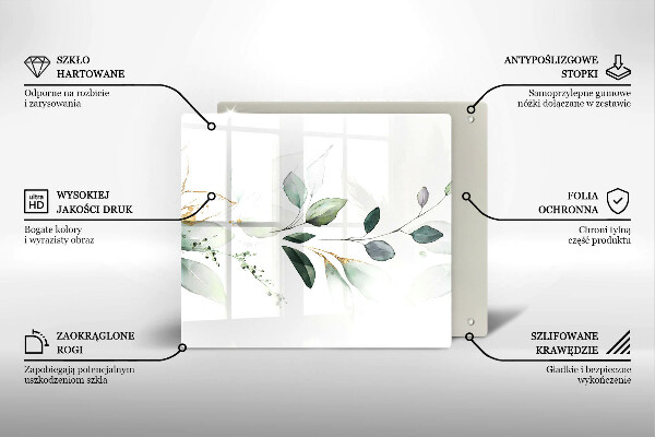 Zaščitna plošča za štedilnik Akvarelni listi