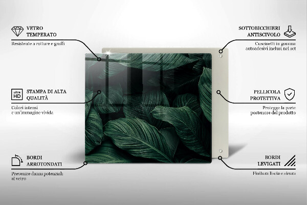 Stenska zaščitna plošča za štedilnik Temni listi