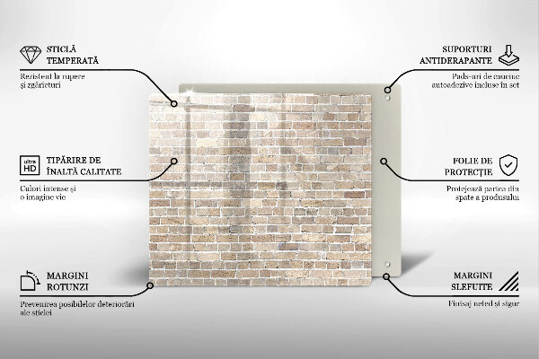 Stenska zaščitna plošča za štedilnik Svetla opečna stena