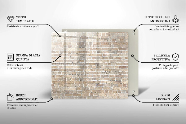 Stenska zaščitna plošča za štedilnik Svetla opečna stena