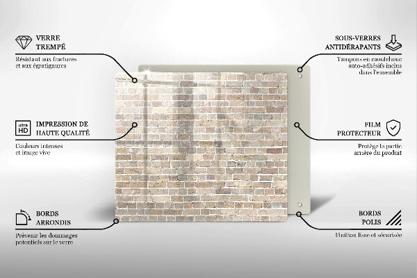 Stenska zaščitna plošča za štedilnik Svetla opečna stena