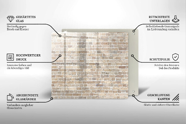 Stenska zaščitna plošča za štedilnik Svetla opečna stena