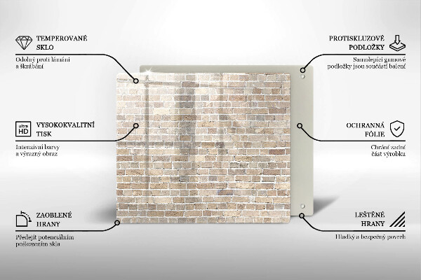 Stenska zaščitna plošča za štedilnik Svetla opečna stena