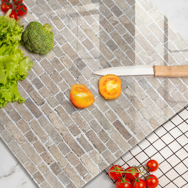 Stenska zaščitna plošča za štedilnik Svetla opečna stena