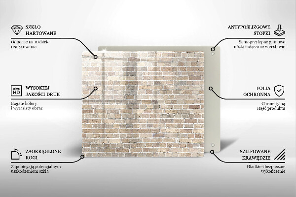 Stenska zaščitna plošča za štedilnik Svetla opečna stena
