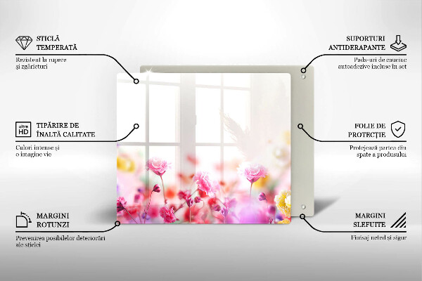 Stenska zaščitna plošča za štedilnik Cvetlični travnik