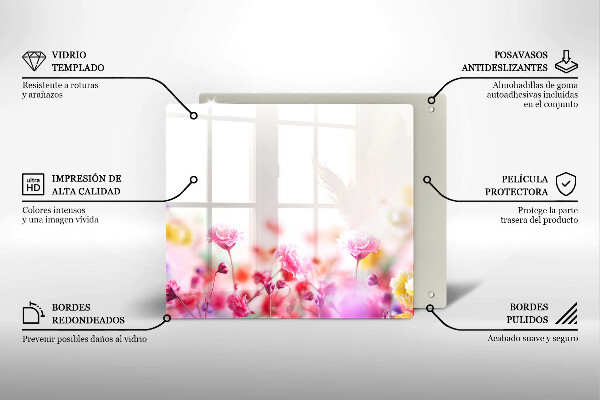 Stenska zaščitna plošča za štedilnik Cvetlični travnik