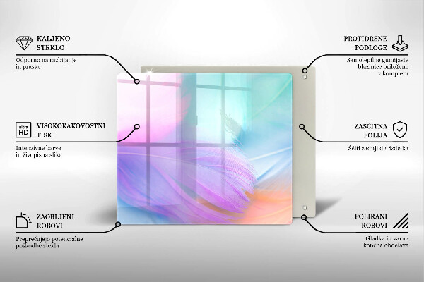 Stenska zaščitna plošča za štedilnik Pastelno perje