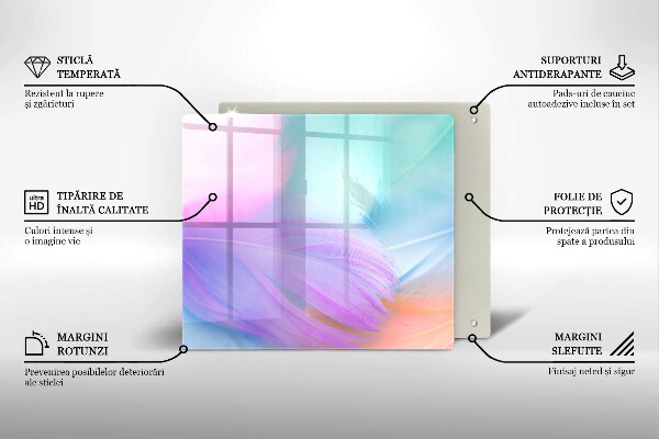 Stenska zaščitna plošča za štedilnik Pastelno perje