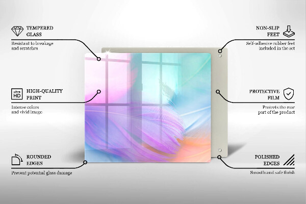 Stenska zaščitna plošča za štedilnik Pastelno perje
