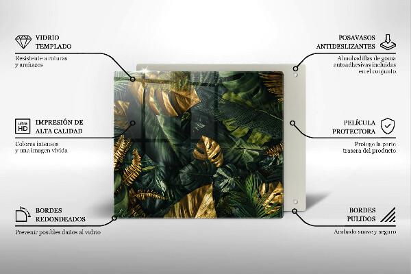 Zaščitna plošča za štedilnik Zlati listi monstere