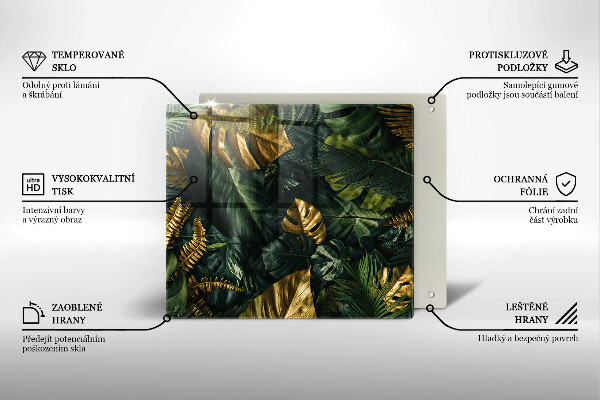 Zaščitna plošča za štedilnik Zlati listi monstere