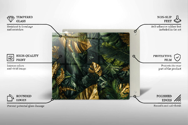 Zaščitna plošča za štedilnik Zlati listi monstere