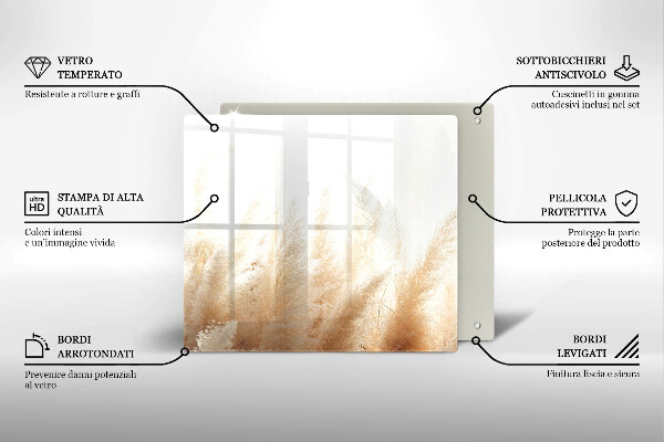 Zaščitna plošča za štedilnik Pampaška trava