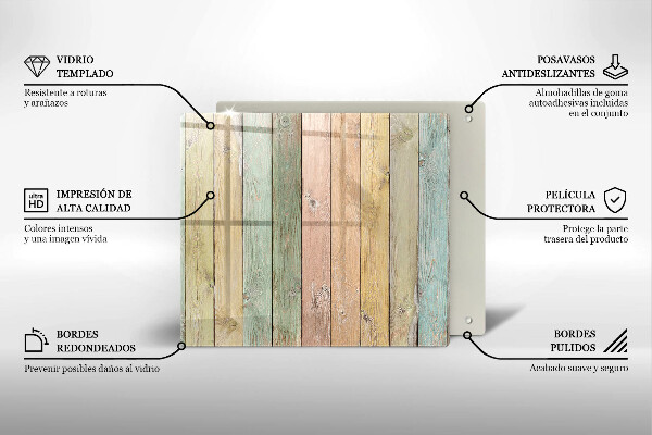 Stenska zaščitna plošča za štedilnik Pisane vintage table