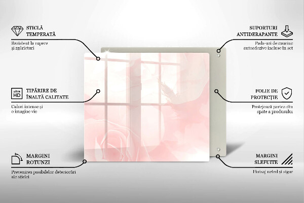 Stenska zaščitna plošča za štedilnik Ozadje pastelnih vrtnic