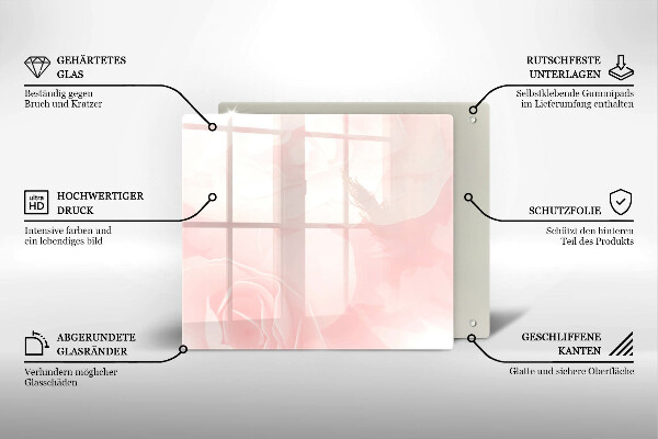Stenska zaščitna plošča za štedilnik Ozadje pastelnih vrtnic
