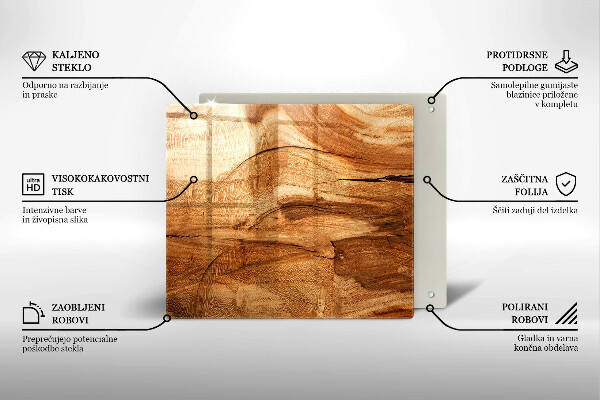 Stenska zaščitna plošča za štedilnik Tekstura lesene plošče