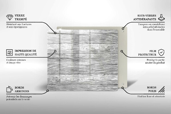 Stenska zaščitna plošča za štedilnik Stare lesene plošče