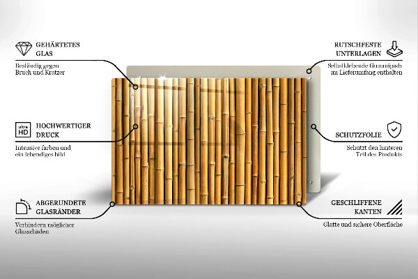 Zaščitna plošča za štedilnik Naravni boho bambus