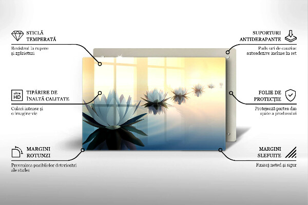 Zaščitna plošča za štedilnik Cvetovi lilije na vodi