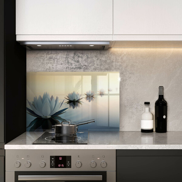 Zaščitna plošča za štedilnik Cvetovi lilije na vodi