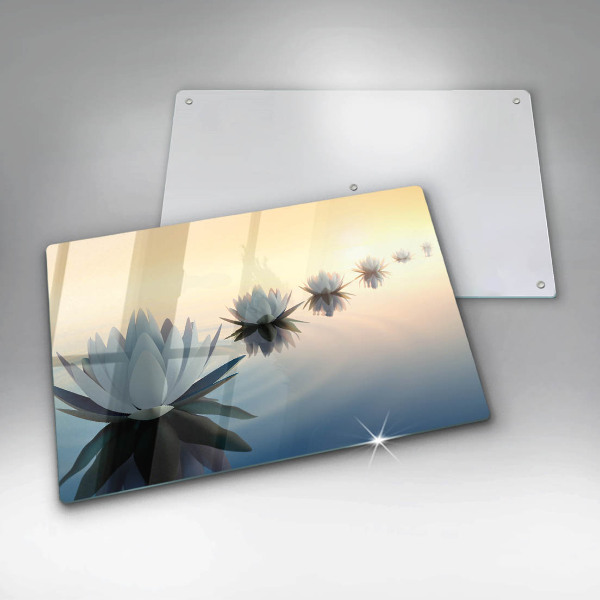 Zaščitna plošča za štedilnik Cvetovi lilije na vodi