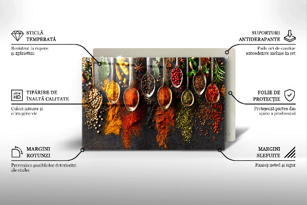 Zaščitna steklena plošča za štedilnik Žlice z začimbami