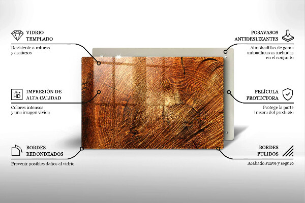 Zaščitna plošča za štedilnik Lesno zrno drevesa