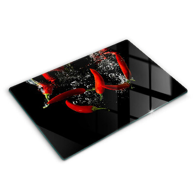 Zaščitna plošča za štedilnik Čili paprike v vodi