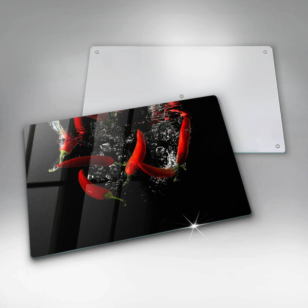 Zaščitna plošča za štedilnik Čili paprike v vodi