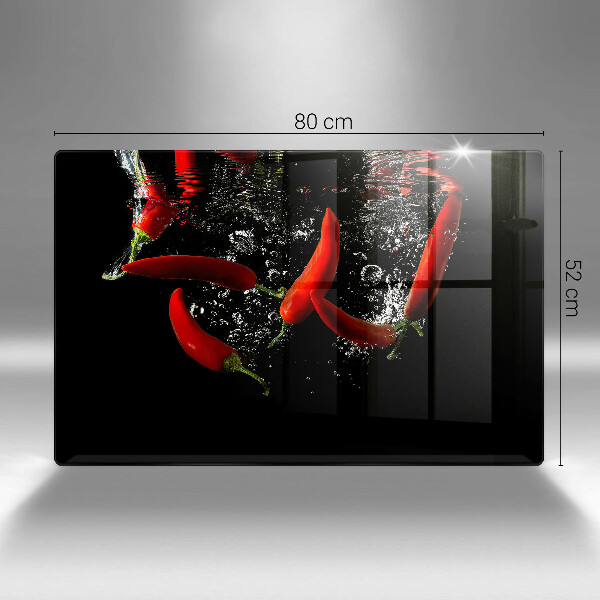 Zaščitna plošča za štedilnik Čili paprike v vodi