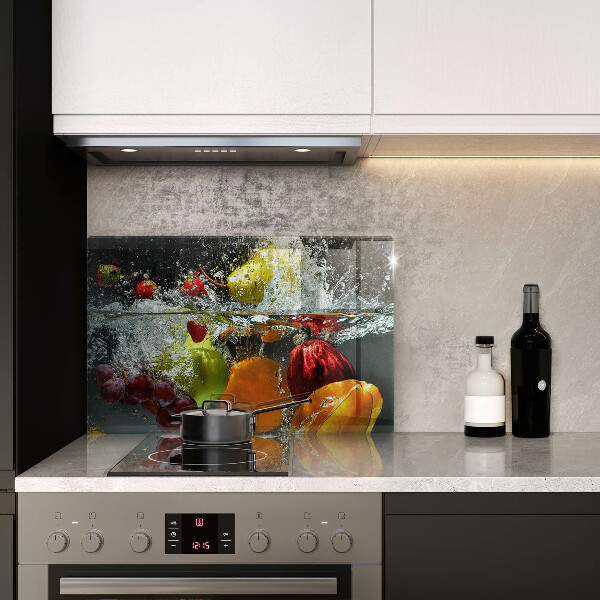 Zaščitna plošča za štedilnik Sočno sadje v vodi